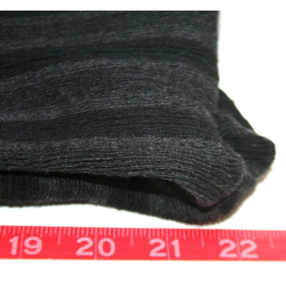 Su-Zen Wool Blend Cardigan Sweater Women L Black Gray Stripe Made in USA Artisan - Picture 7 of 9